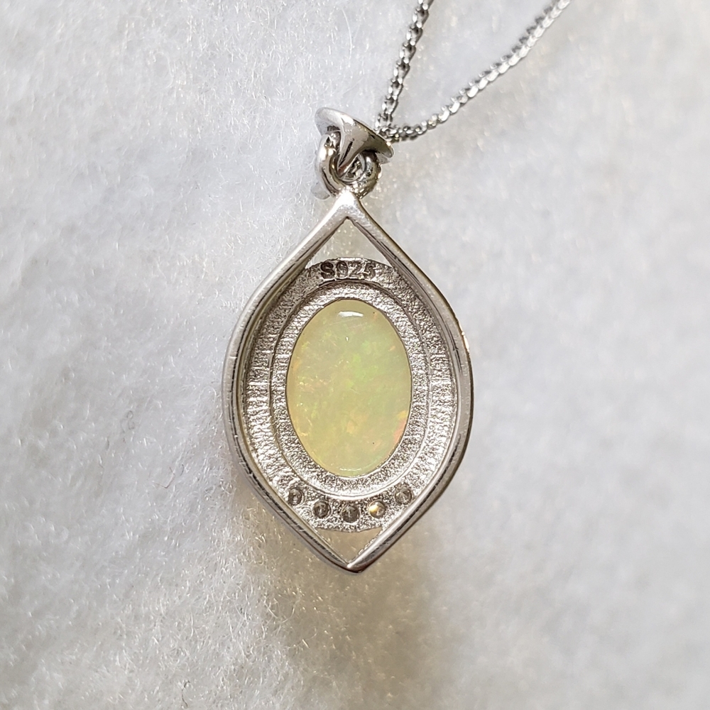 HOST PICK!Sterling Natural Australian Opal Pendant - Picture 7 of 8